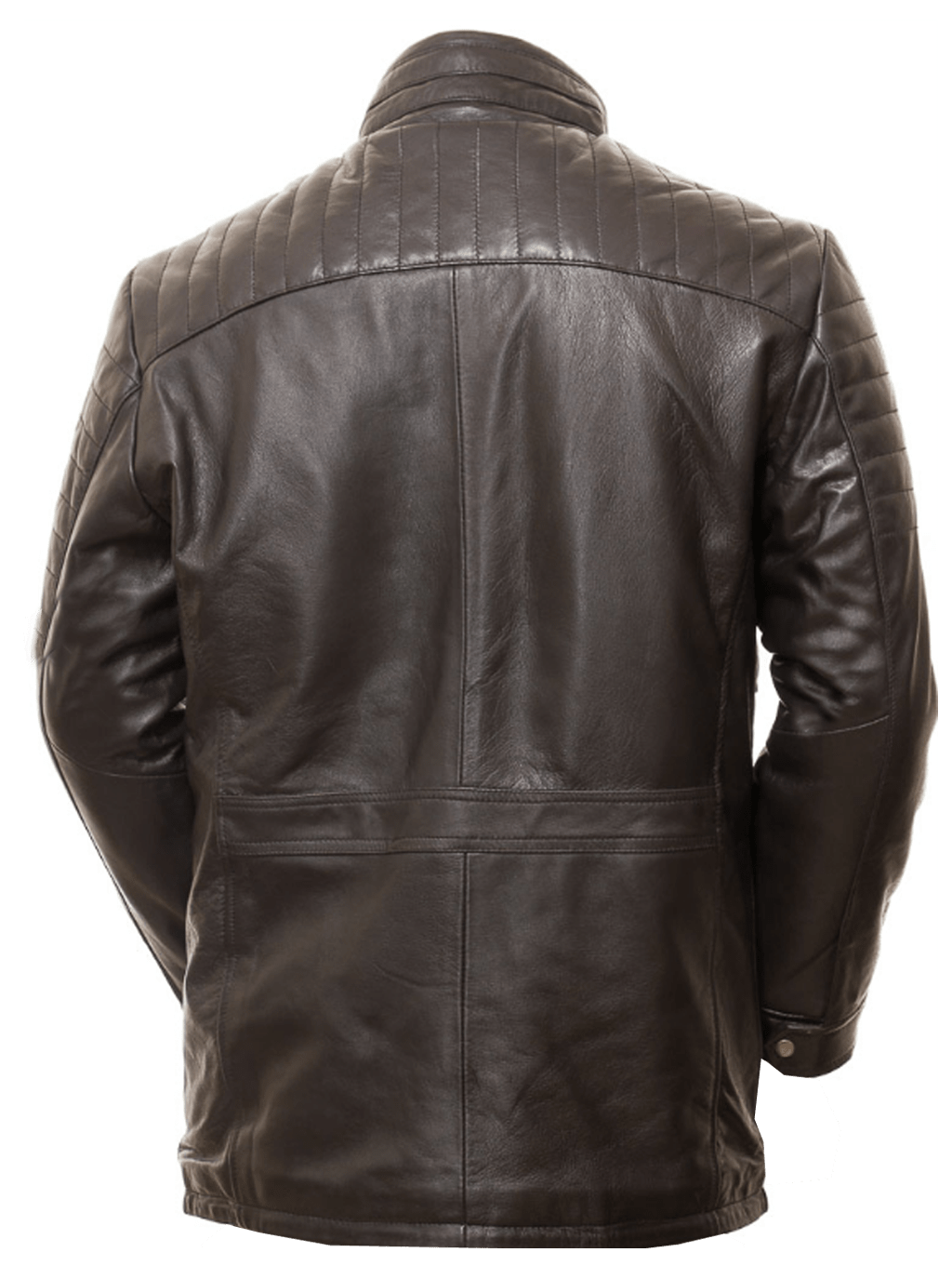 THE HUB LEATHER Safari Genuine Leather Jacket Hunter Design Black Brown