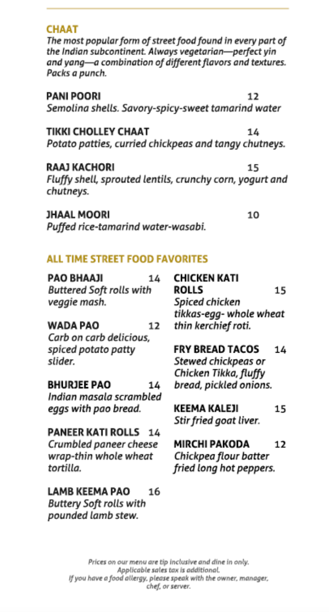 Chutney’s Masala’s New Street Food Menu The Hudson Indy Westchester's