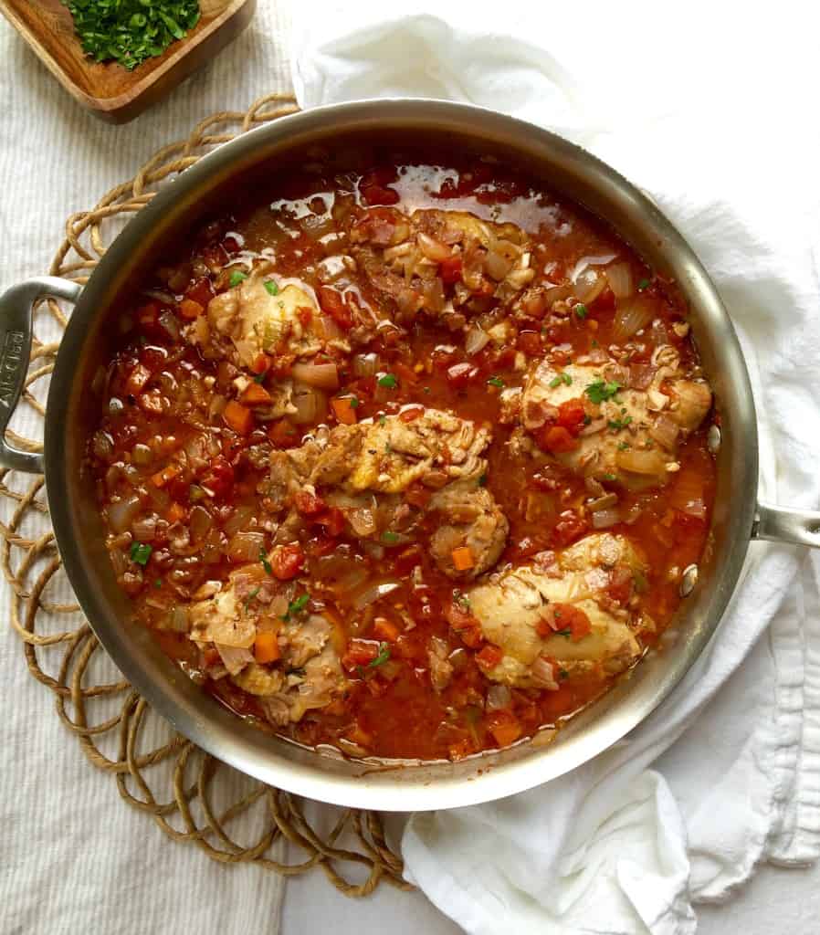 Recipe Chicken Braised with Pancetta and Tomatoes