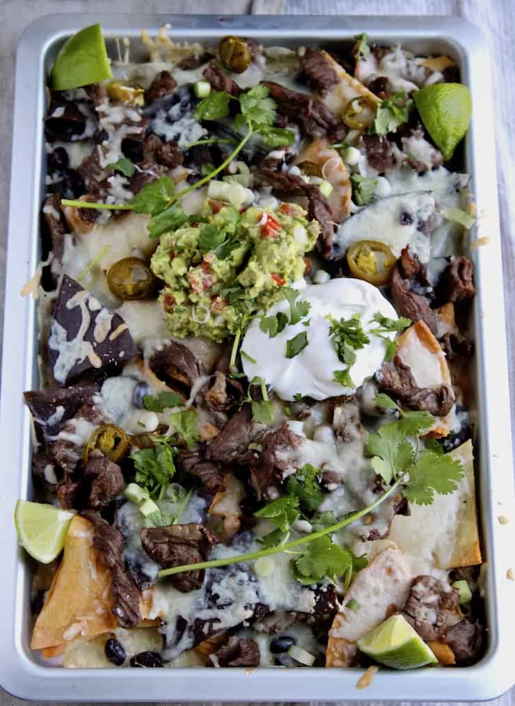 Loaded Steak Nachos Recipe with Homemade Tortilla Chips