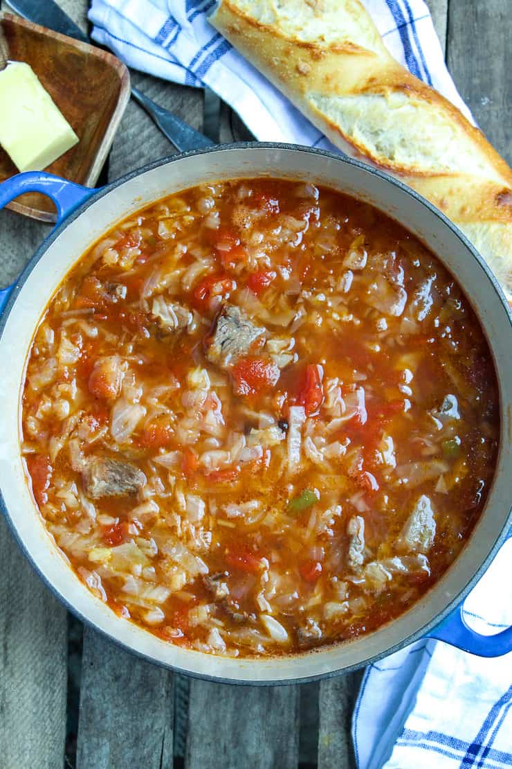 Sweet and Sour Beef Cabbage Soup Recipe the hungry bluebird
