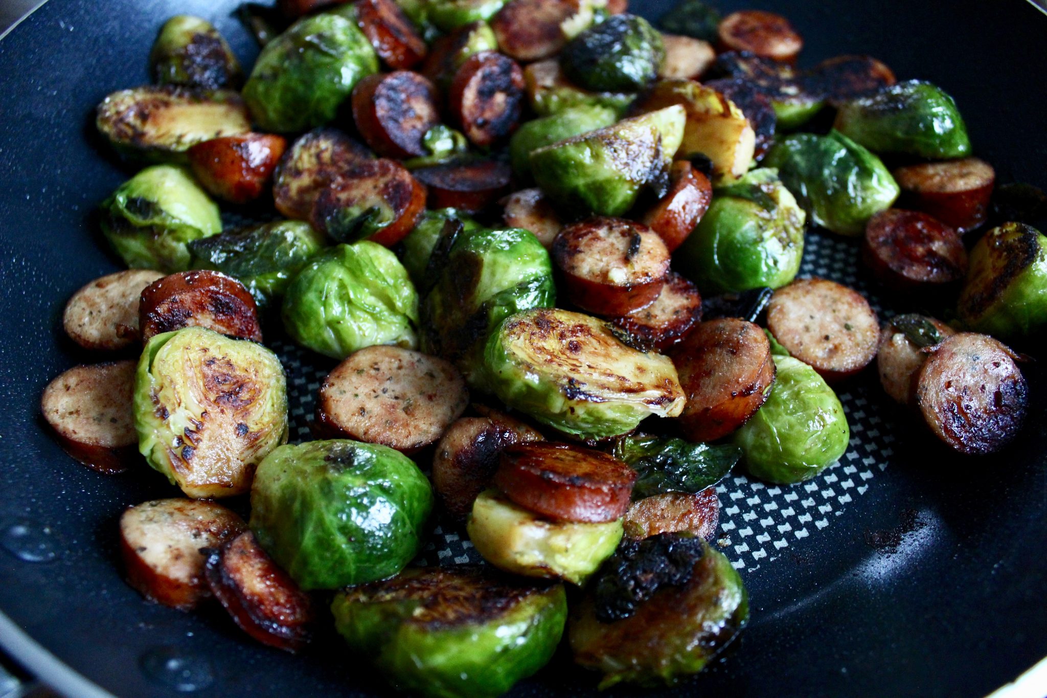 Sautéed Brussel Sprouts With Chicken Sausage The Hungry Lyoness The