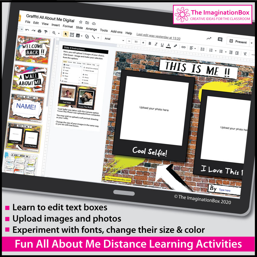 All About Me Graffiti Digital Art Activity for Google Classroom™ The
