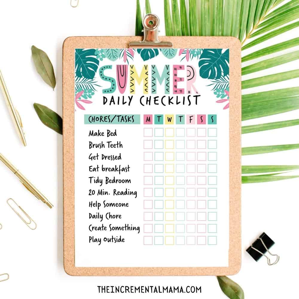 Free Summer Chore Chart to Keep Kids Busy & Mom Happy