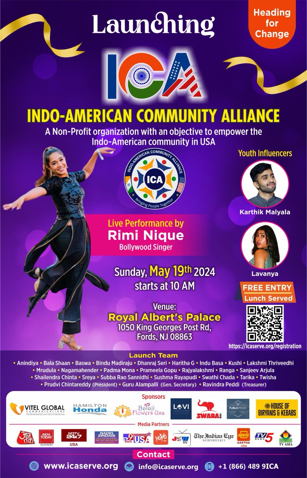 IndoAmerican Community Alliance, ICA set for launch at Fords, NJ The