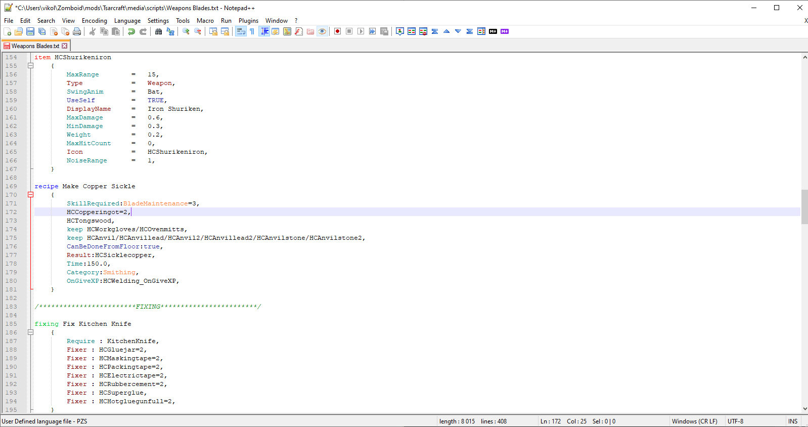 Project Zomboid scripts syntax highlighting for Notepad++ Tutorials