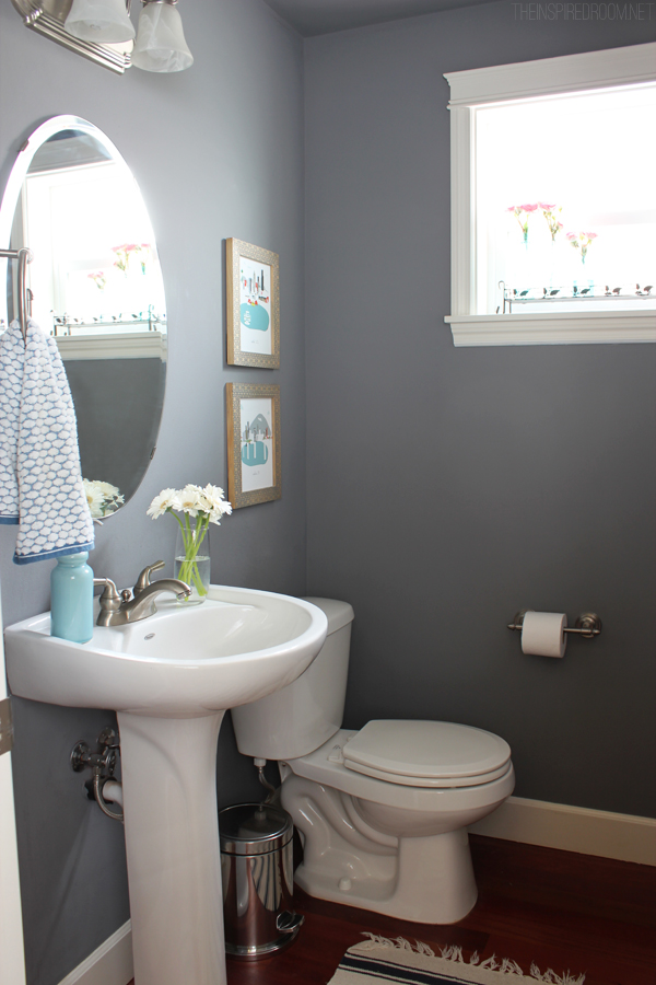 Townhouse Powder Room Update {and City Print Giveaway!} The Inspired Room