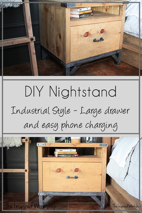 DIY Industrial Nightstand The Inspired