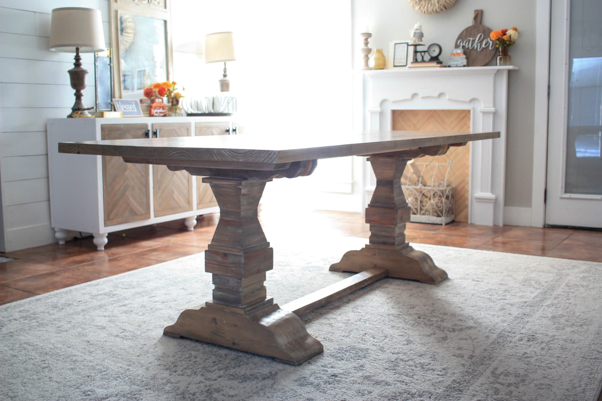 DIY Farmhouse Trestle Table The Inspired