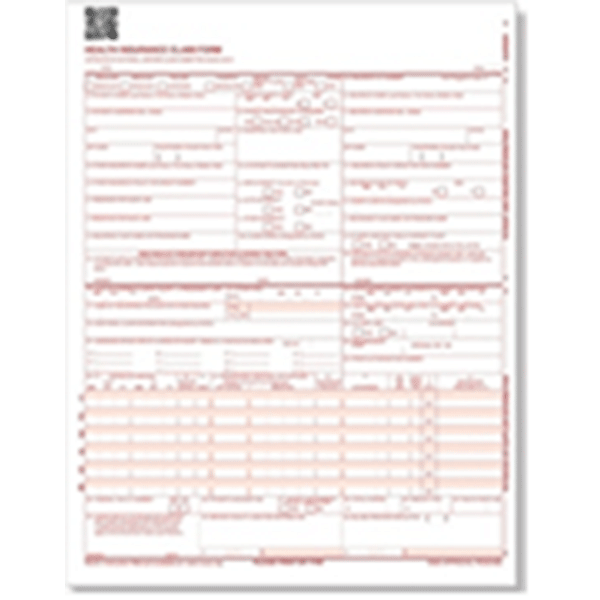 CLAIM FORMS 100 Single Sheet CMS1500 Forms (For more info, click here