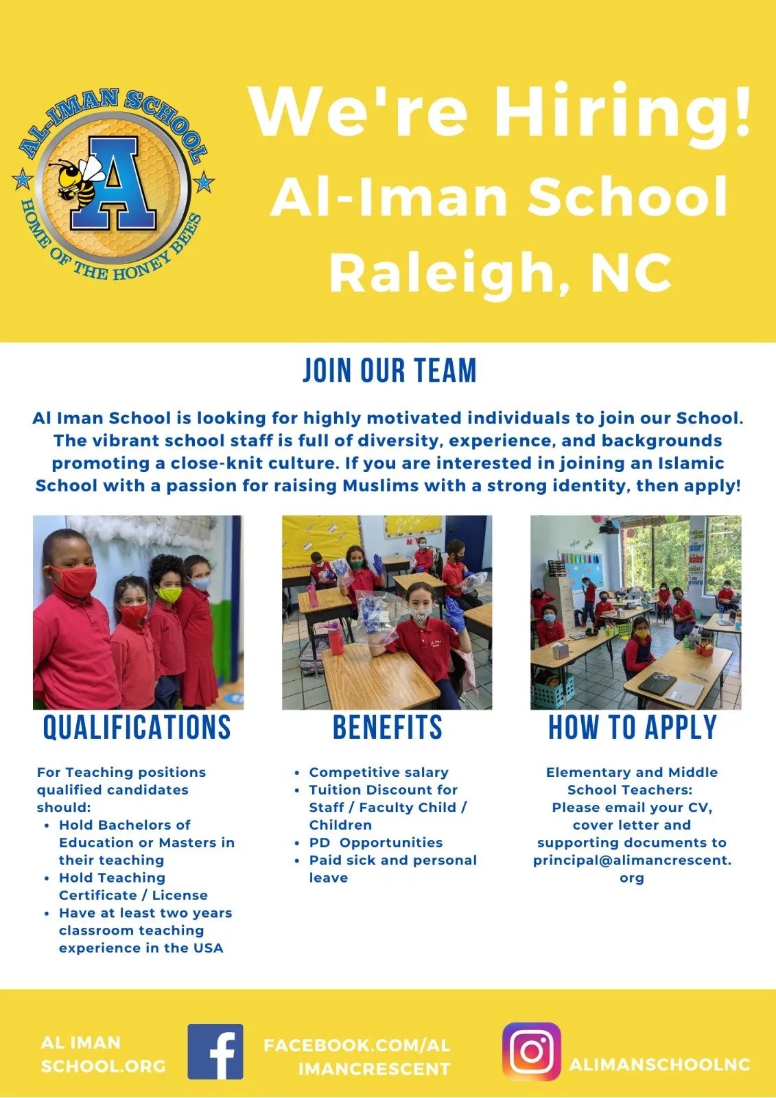 NOW HIRING! AlIman School in Raleigh, NC ISLA