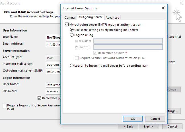 Step-by-step: E-Mail configuration for Outlook 2016 Hostpoint