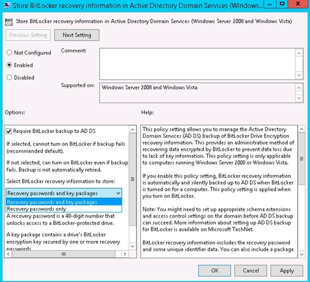 Store BitLocker Recovery Keys Using Active Directory TheITBros