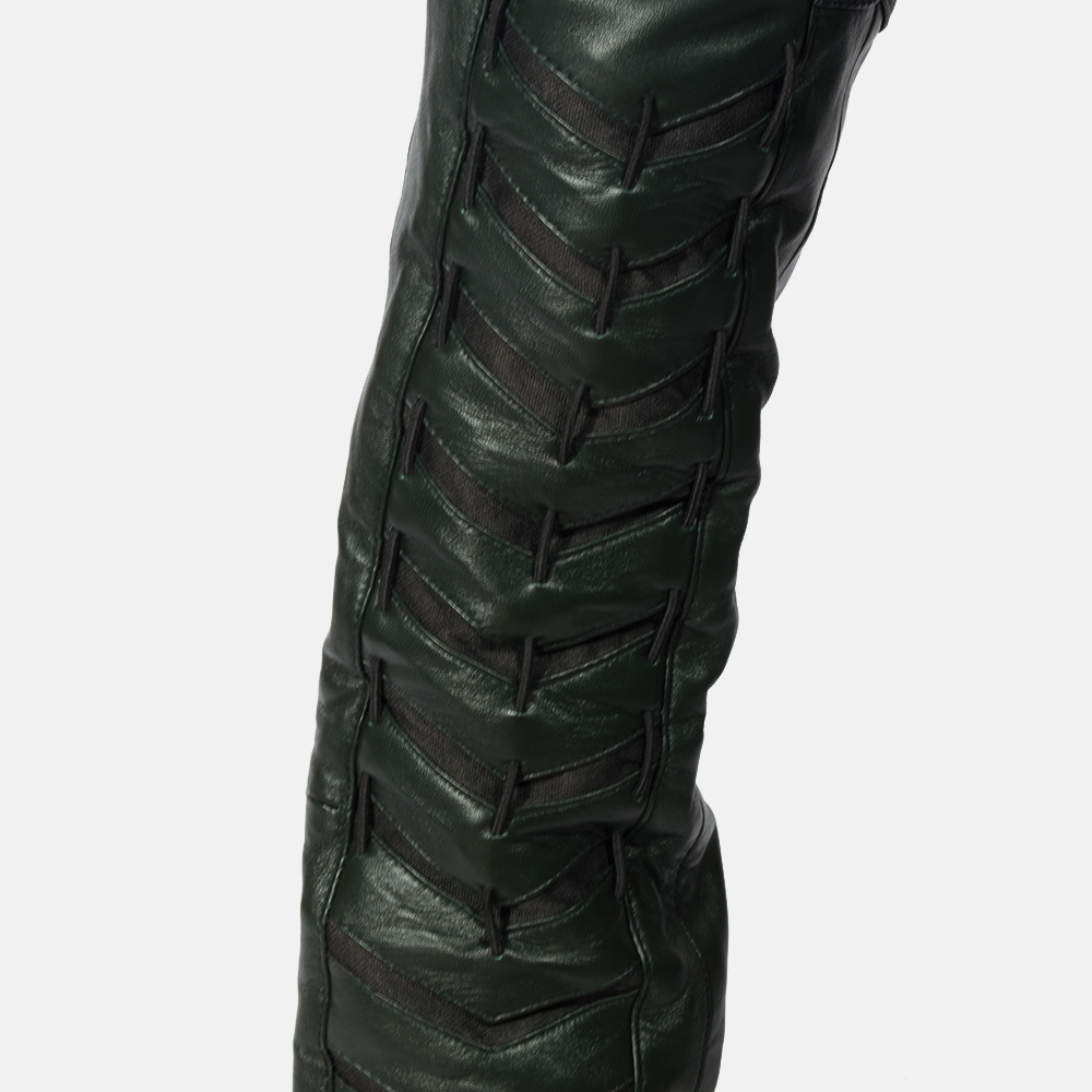 Mens Green Leather Pants