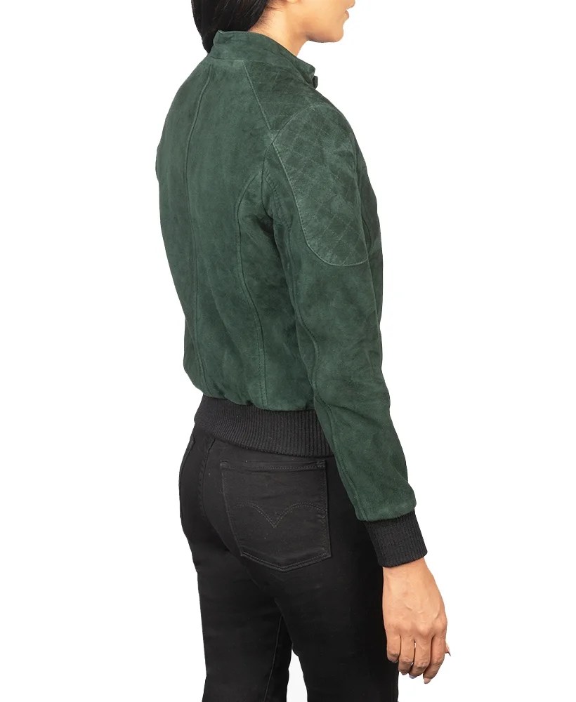 Zenna Green Suede Bomber Jacket The Jacket Place