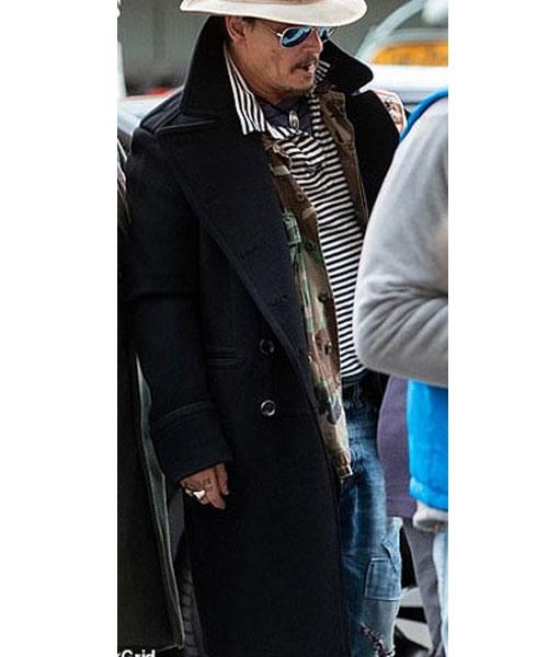 Johnny Depp Christmas Paris Wool Coat