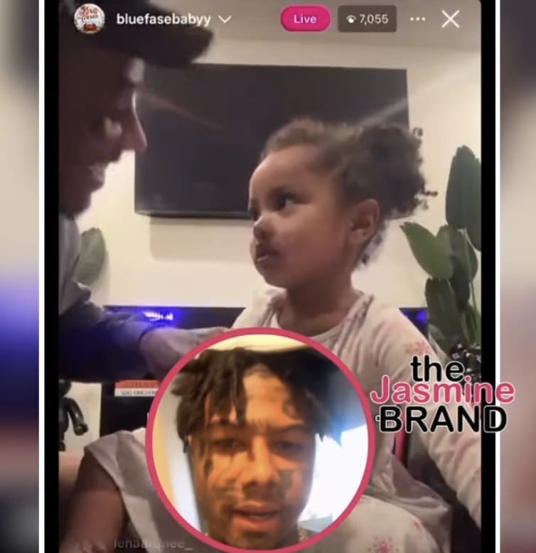 Blueface's Daughter Threatens To Call The Police After He Grabs Her Arm