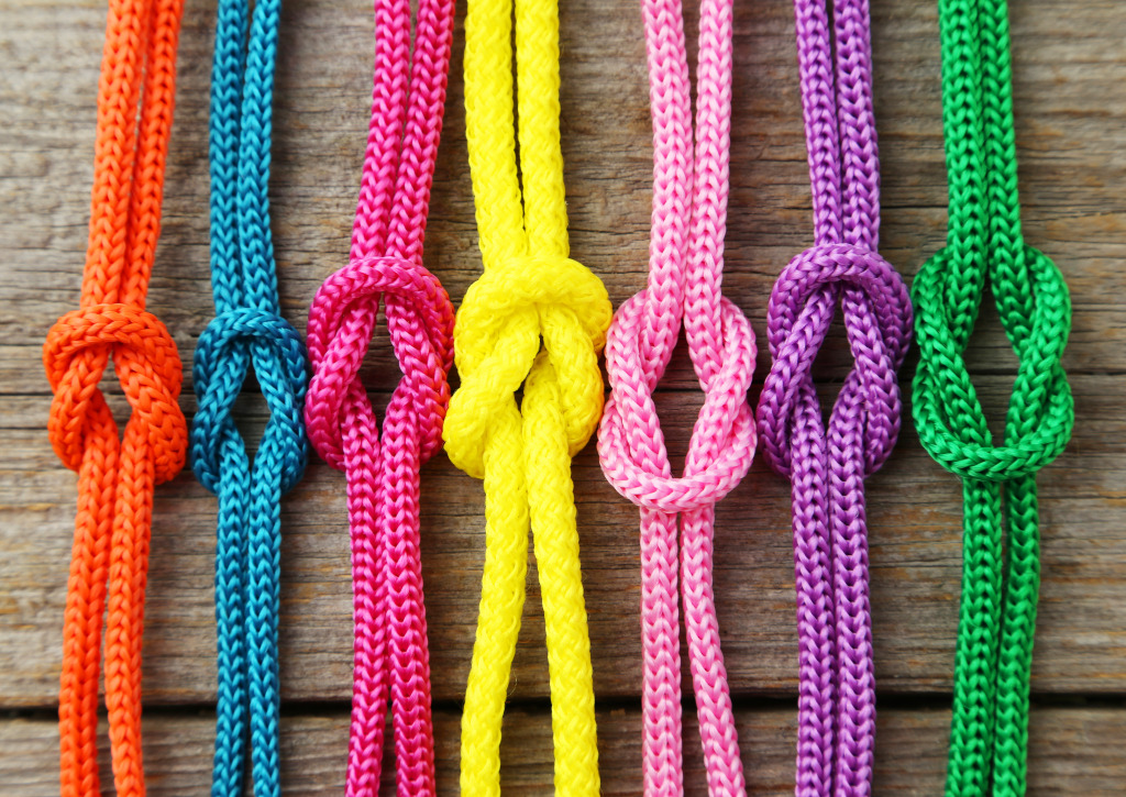Colorful Rope Knots jigsaw puzzle in Macro puzzles on