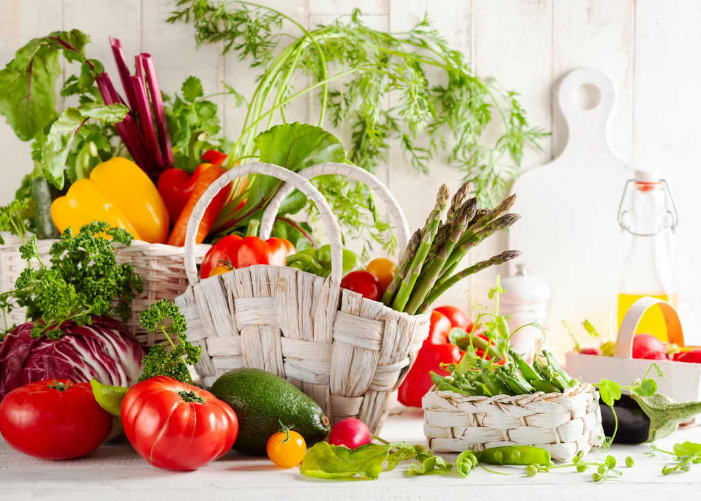Vegetables In Baskets jigsaw puzzle in Fruits & Veggies puzzles on