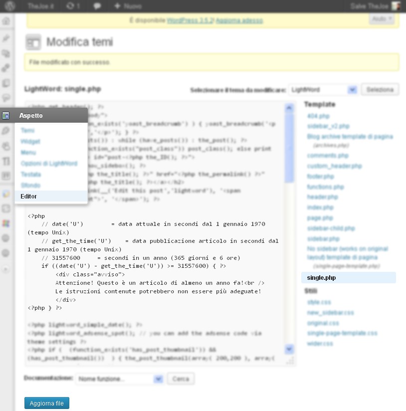 WordPress: alerter le lecteur à un article daté » TheJoe.it