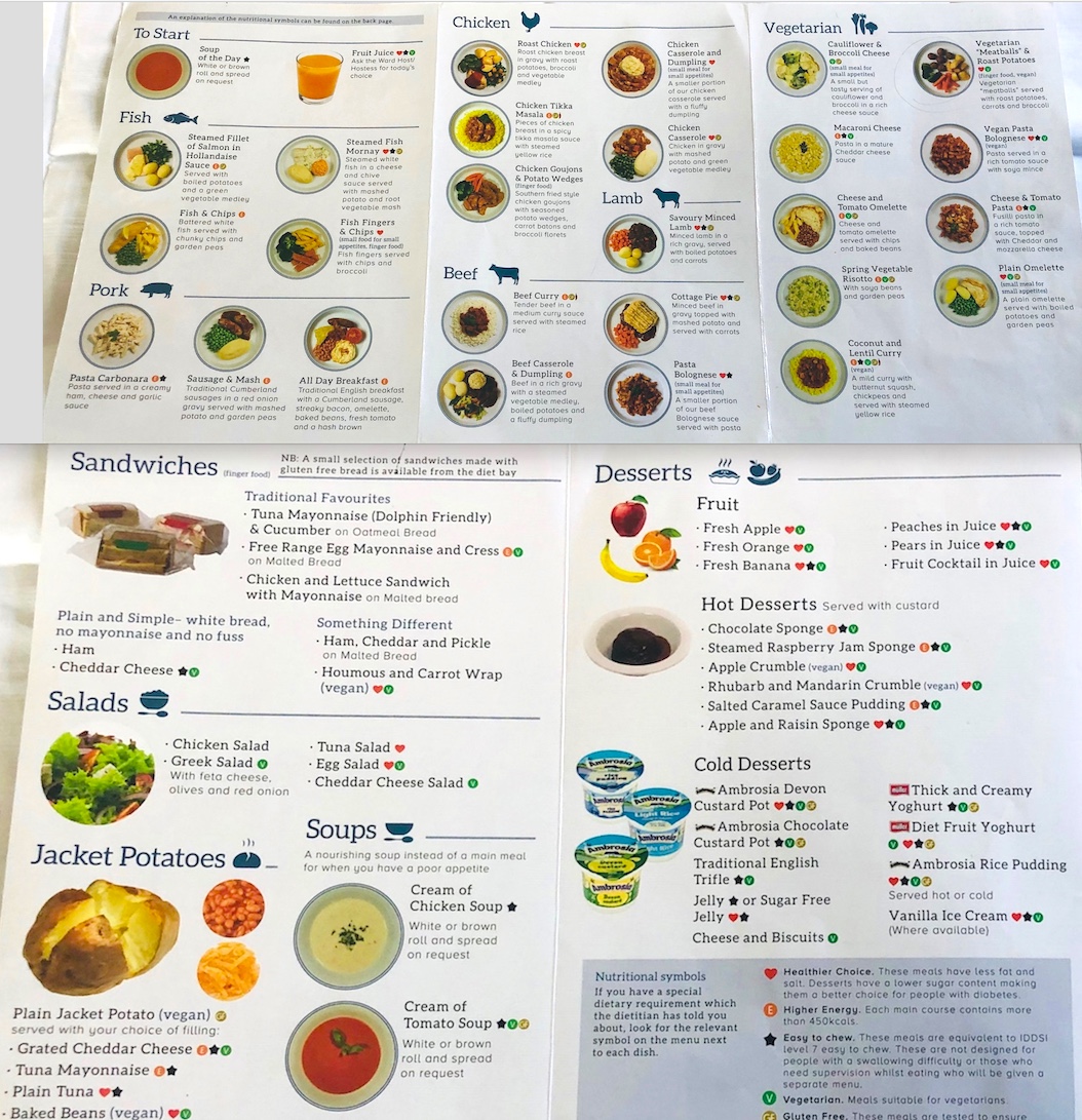 NHS Hospital Food Menu