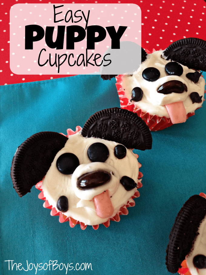 Easy Puppy Cupcakes for Kids "Pupcakes"
