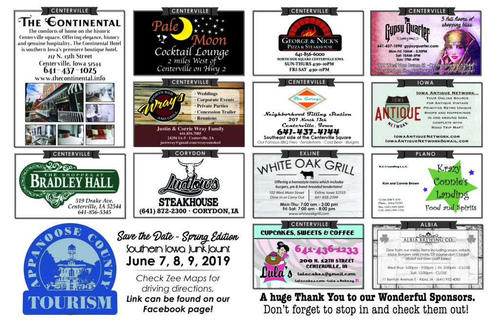 Southern Iowa Junk Jaunt Fall Edition October 19, 20, 21, 2018 The