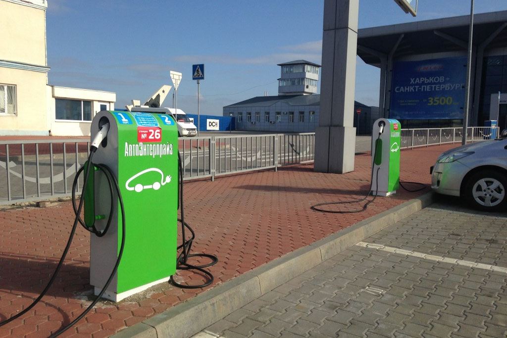 Charging stations for electric cars at the airport The Kharkiv Times