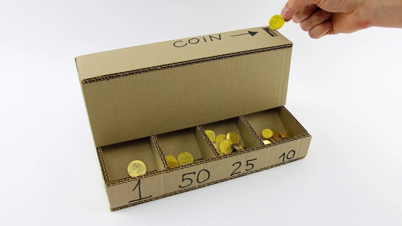 How to make a coin sorting machine with cardboard The Kid Should See This