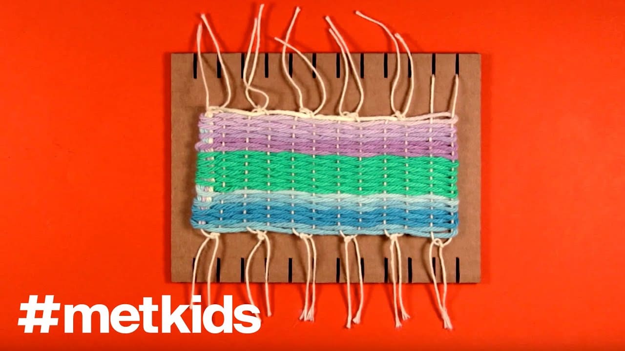 How to weave yarn on a mini cardboard loom The Kid Should See This