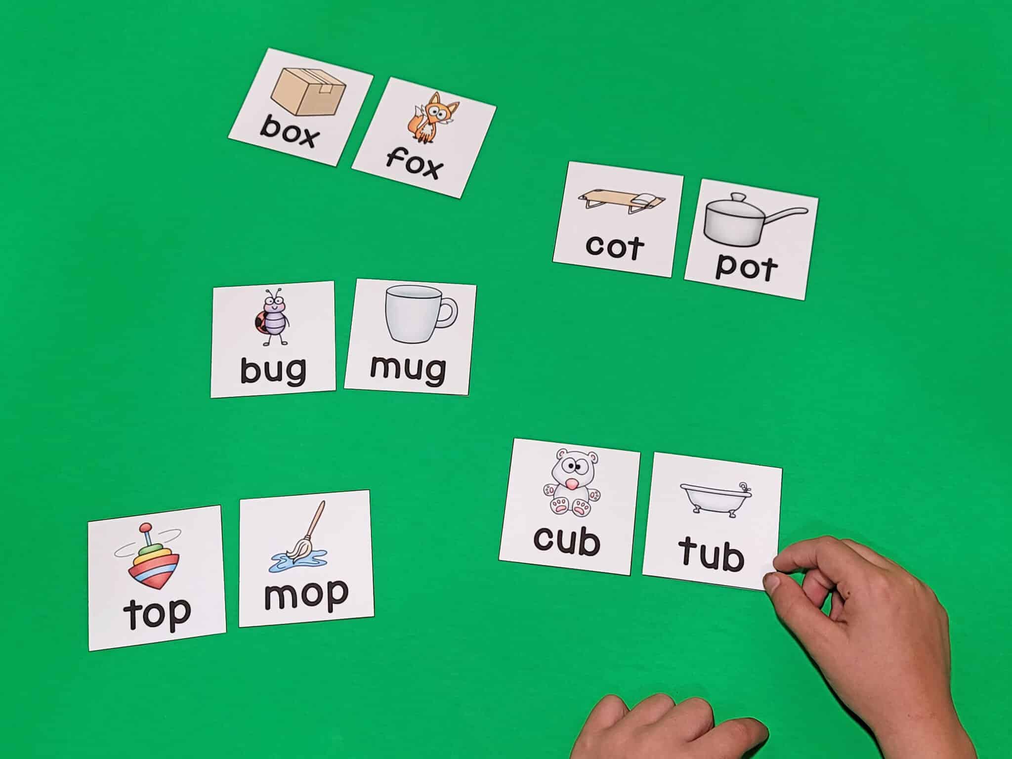 FREE CVC Rhyming Words Matching Game