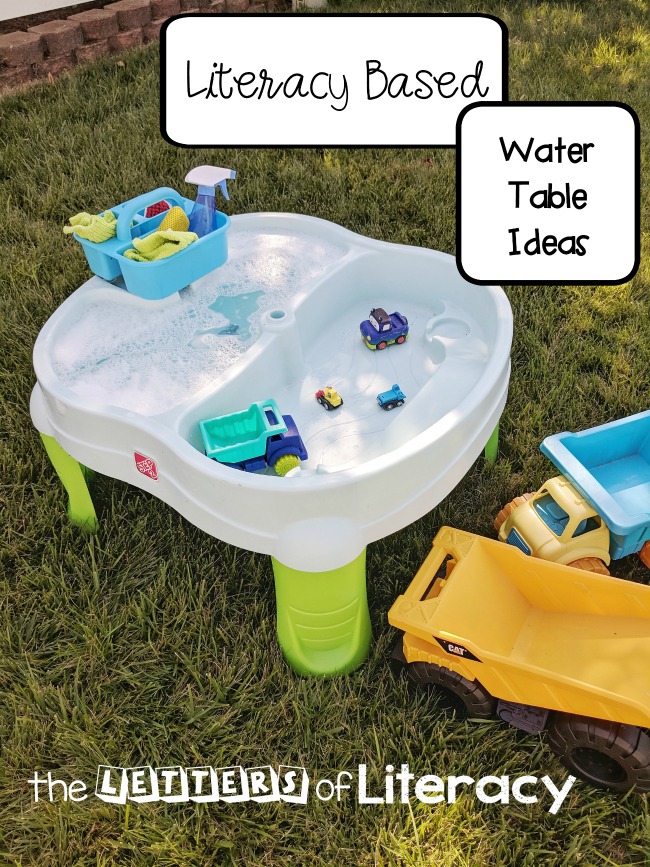 Literacy Based Water Table Ideas for Frugal, Outdoor Fun!