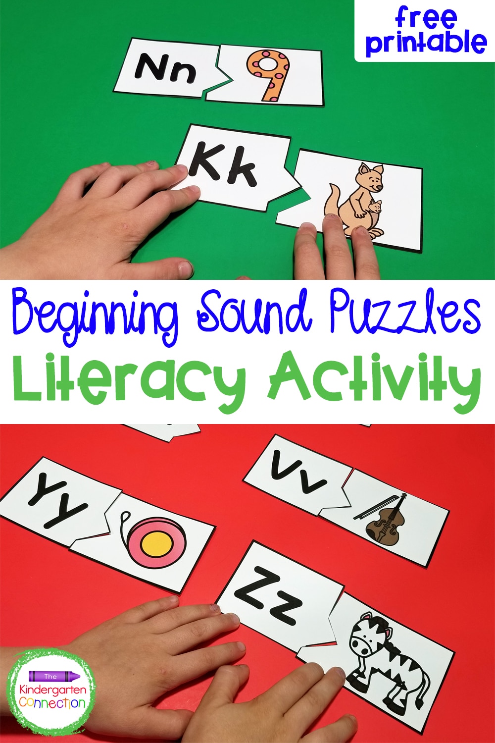 FREE Beginning Sound Puzzles The Kindergarten Connection