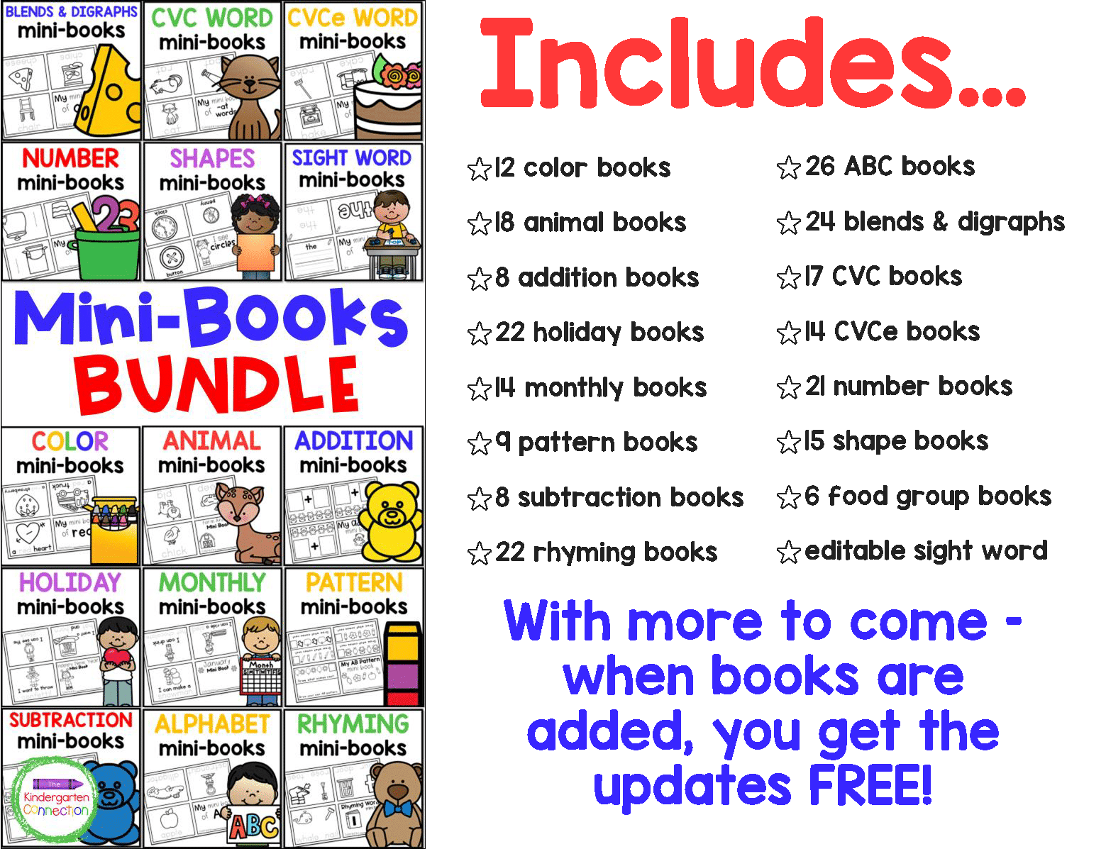 Endless Bundle of Printable MiniBooks for PreK & Kindergarten
