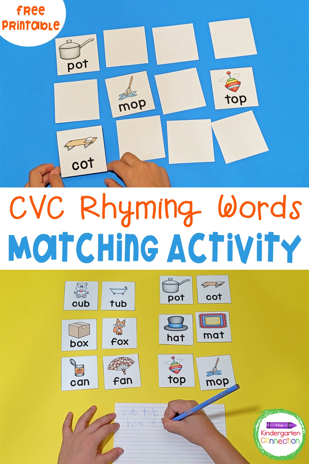FREE CVC Rhyming Words Matching Game