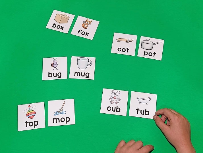 FREE CVC Rhyming Words Matching Game