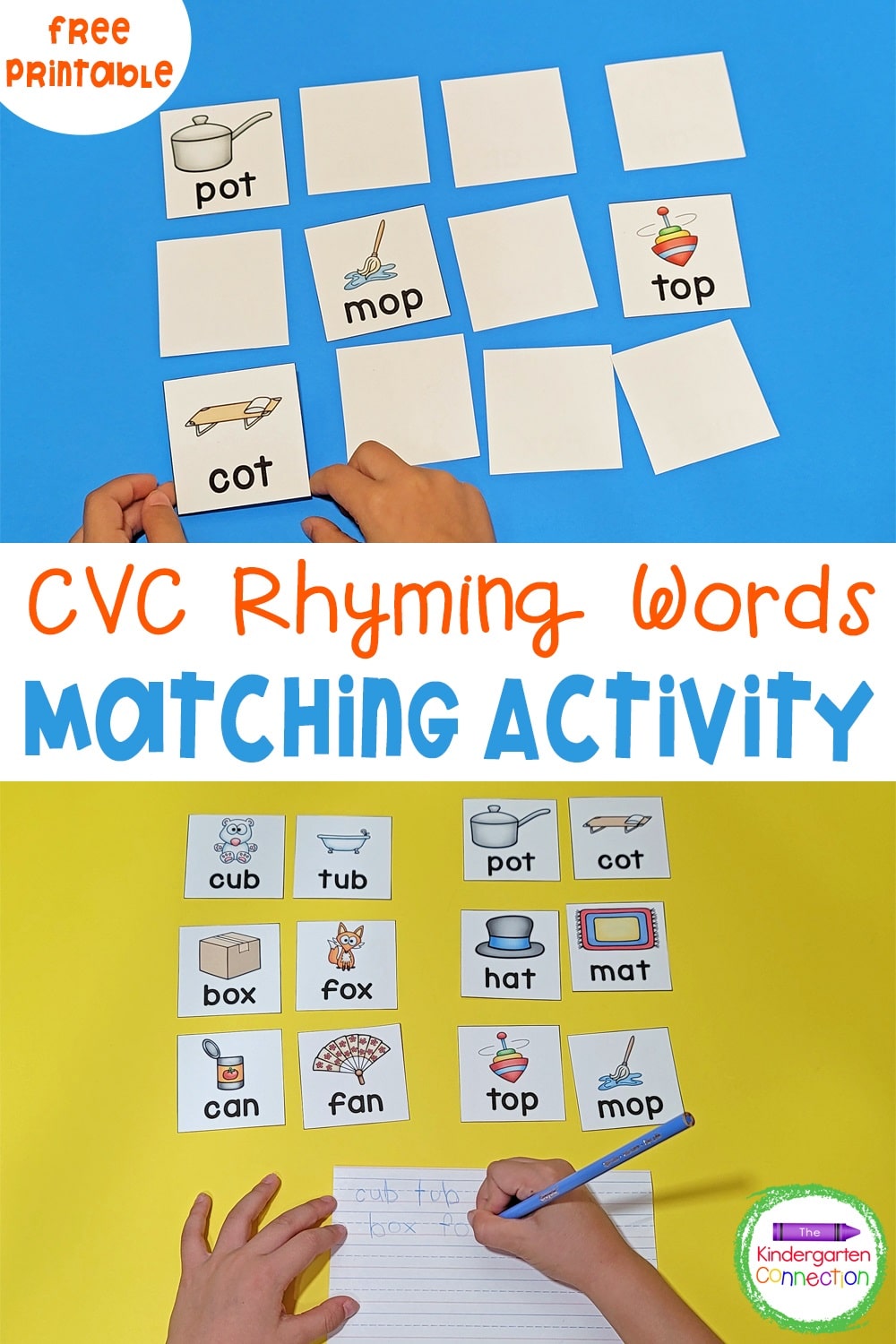 FREE CVC Rhyming Words Matching Game