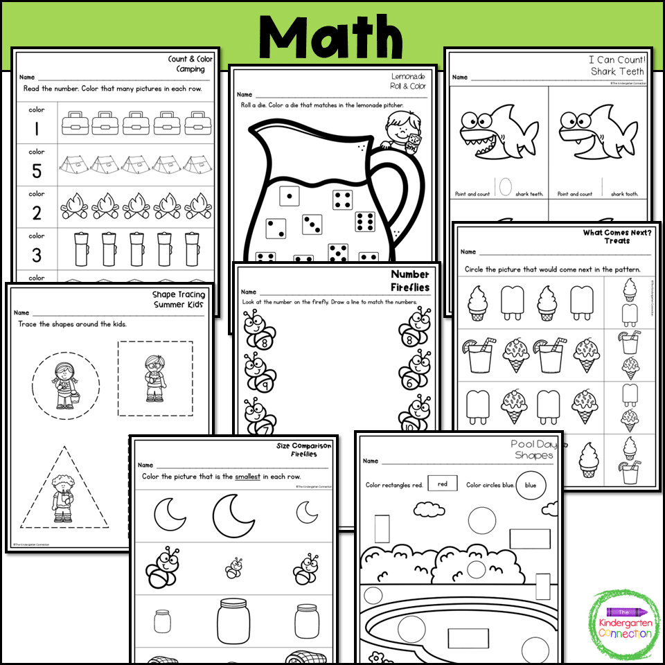 Pre-K Math and Literacy Summer Homework - The Kindergarten Connection