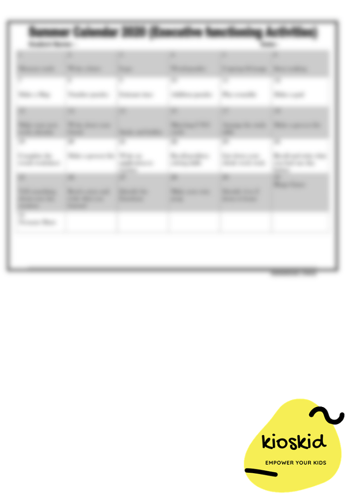 A Set of 4 Activities Calendar Kioskid