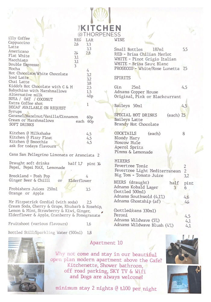 The Café Kitchen At Thorpeness Open 9am 5pm Daily