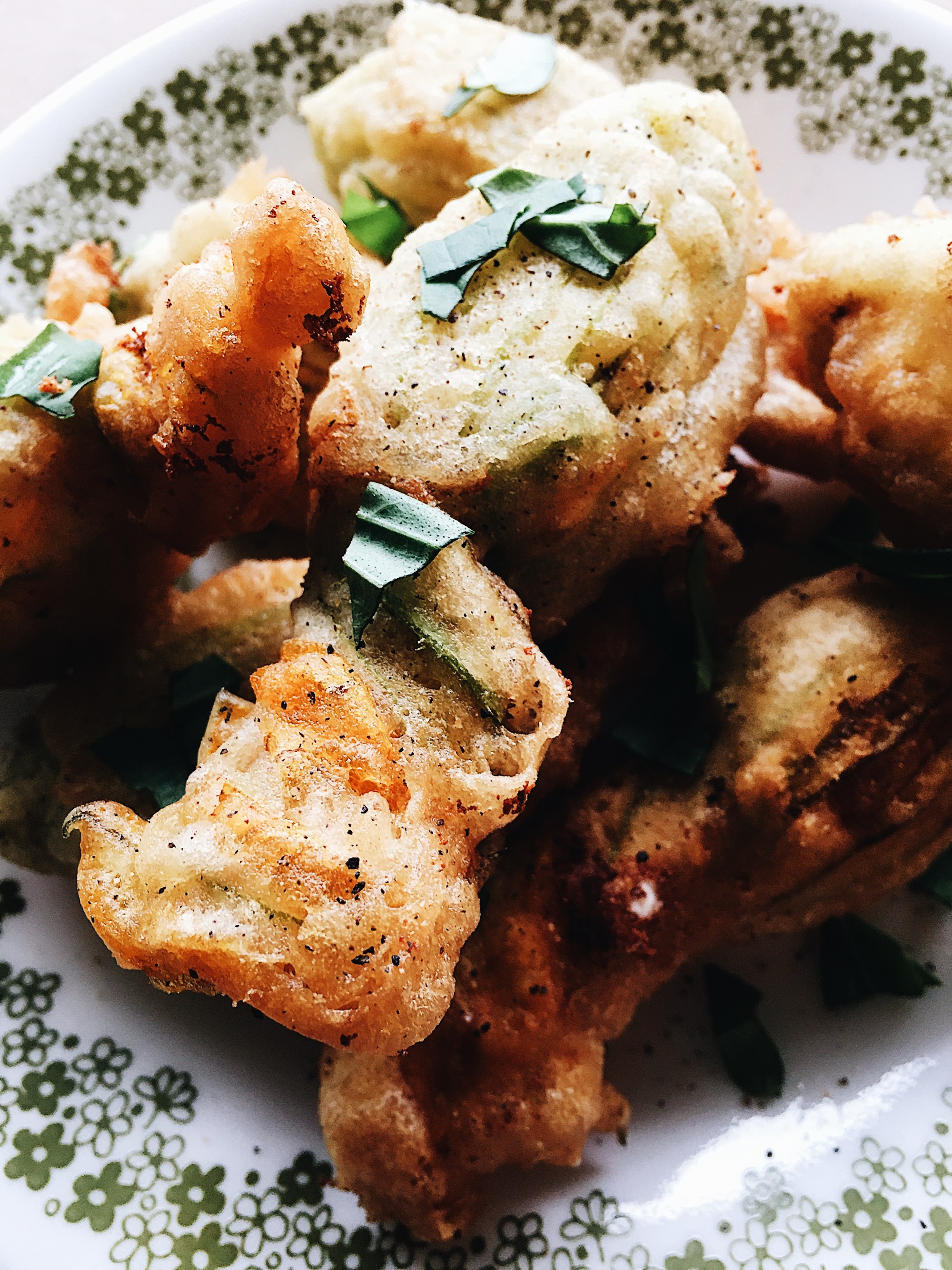 Tempura Fried, Triple Cheese Stuffed Squash Blossoms The Kitchenologist©