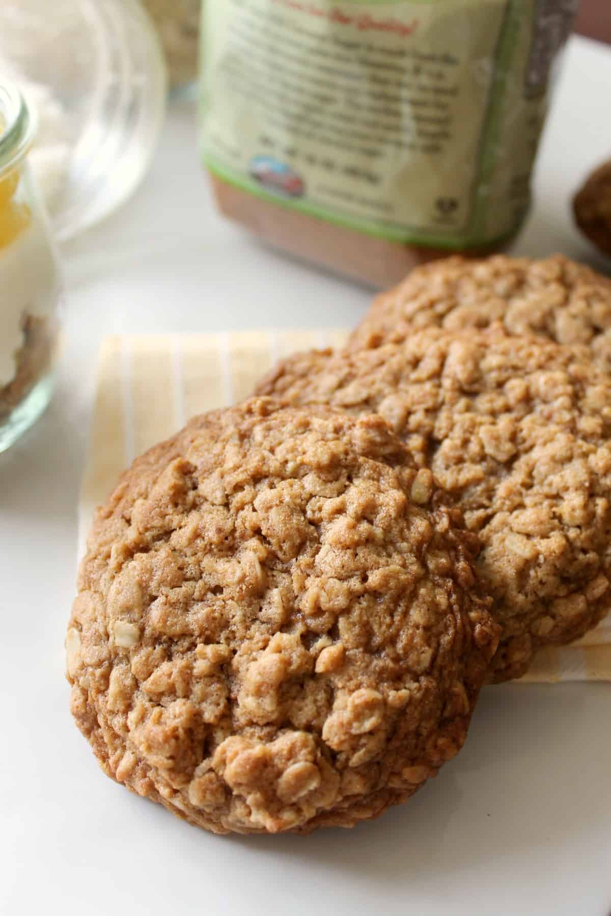 Salted Coconut Oatmeal Cookies Bob's Red Mill + Stonyfield Organic