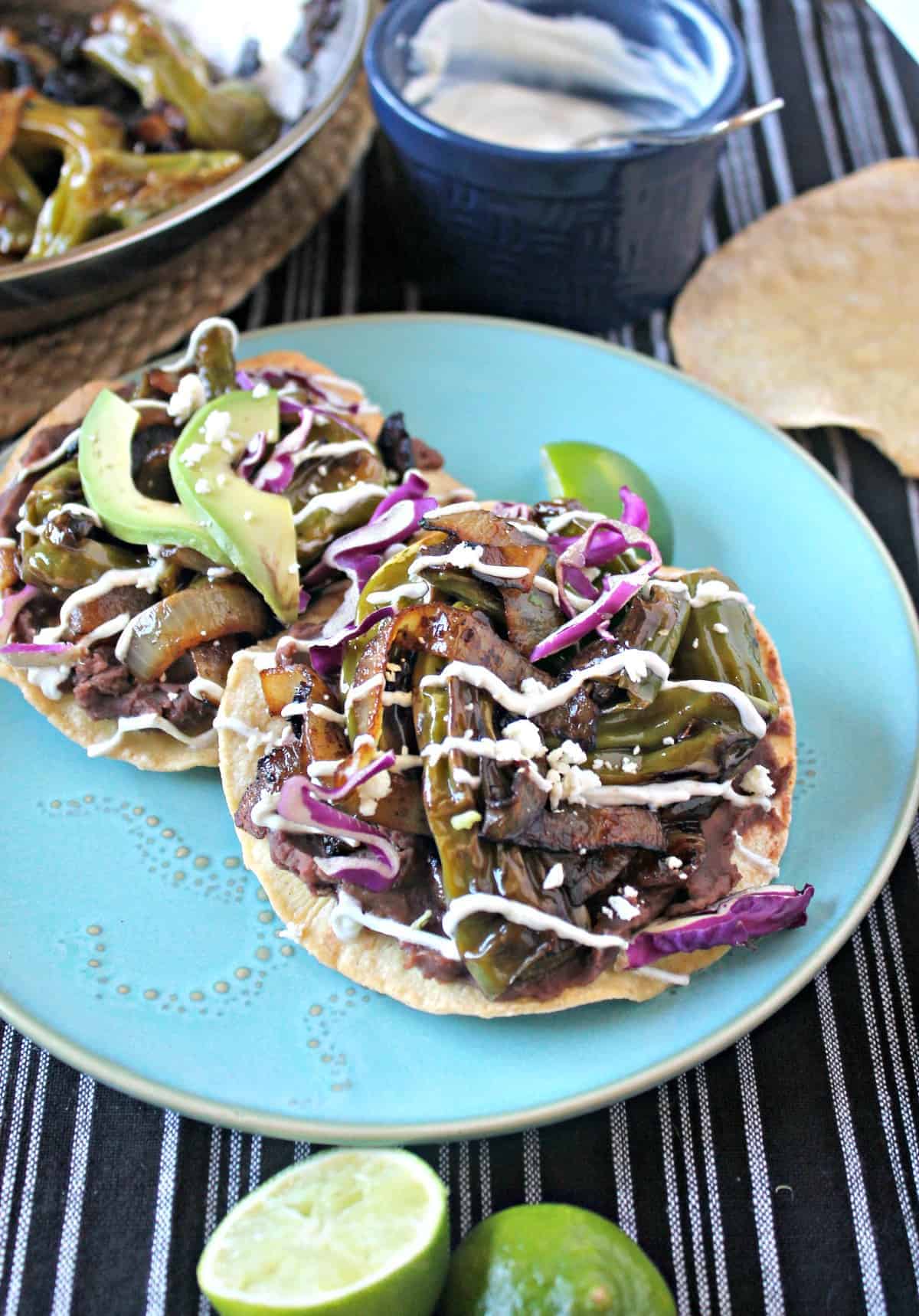 Charred Shishito Pepper & Refried Bean Tostadas The Kitchen Prep Blog