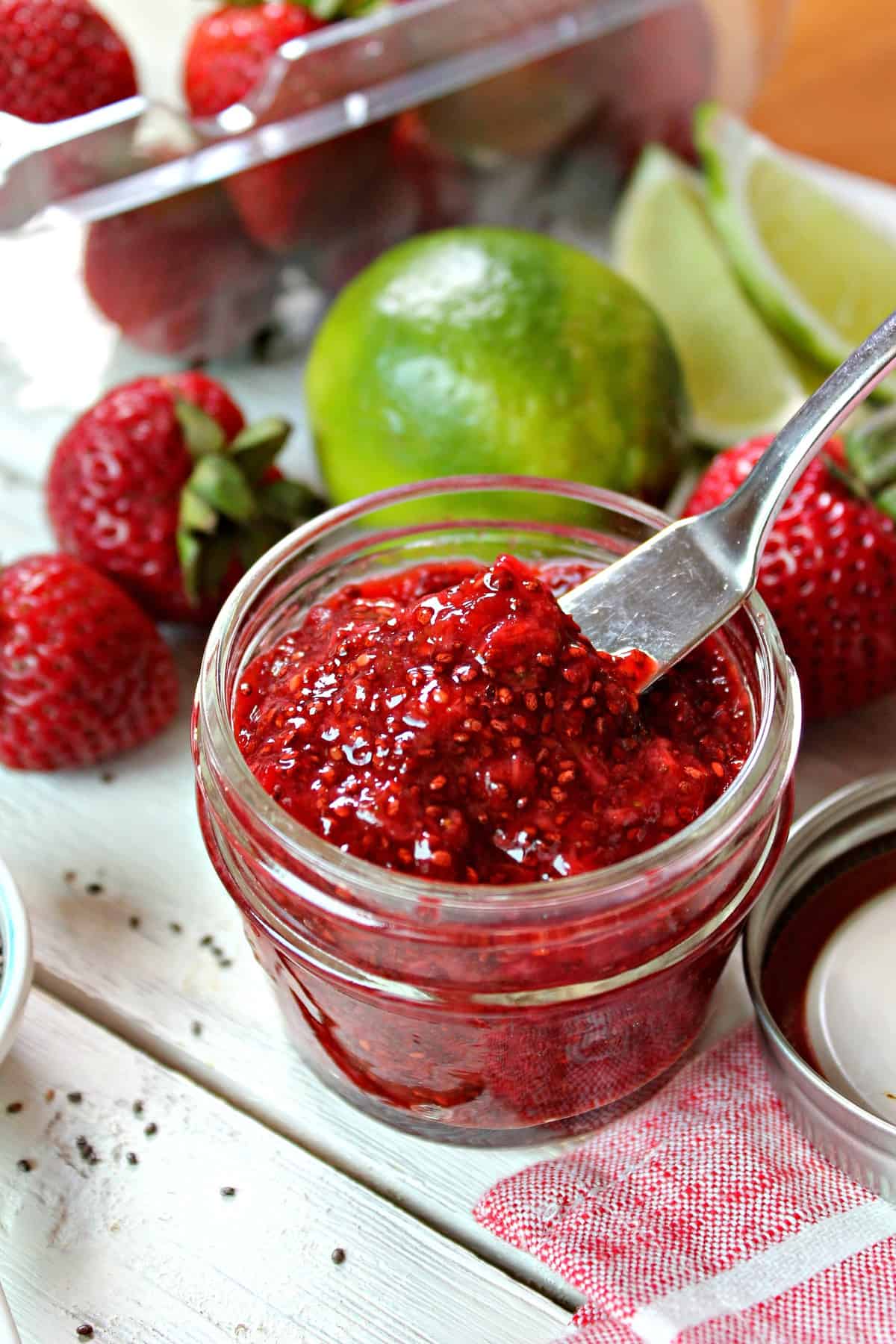 Strawberry Lime Chia Jam The Kitchen Prep Blog