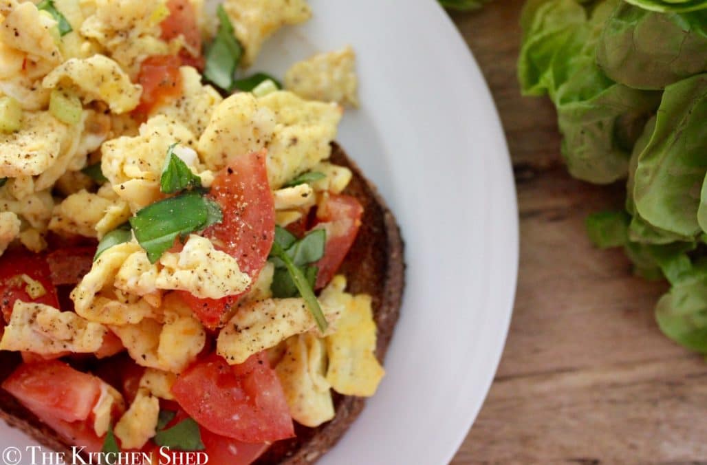 Clean Eating Tomato & Spring Onion Scrambled Eggs The Kitchen Shed