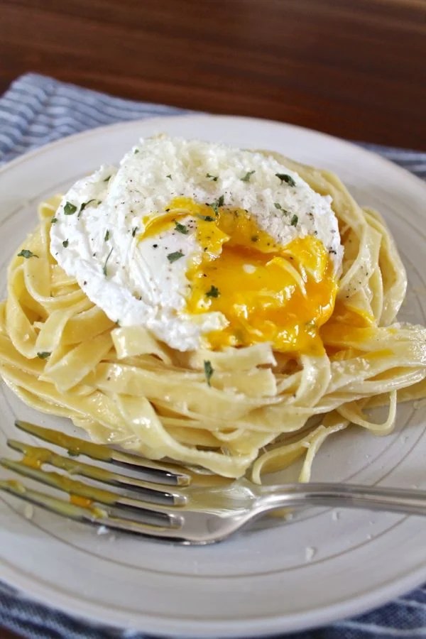 Creamy Parmesan Pasta with a Poached Egg thekittchen