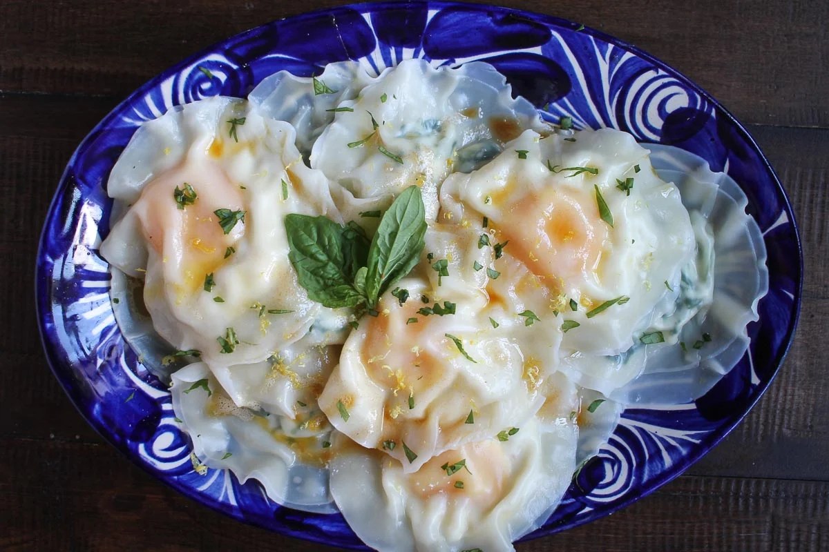 Egg Yolk Gyoza Ravioli thekittchen