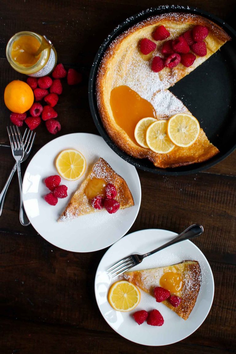 Lemon Raspberry Dutch Baby thekittchen