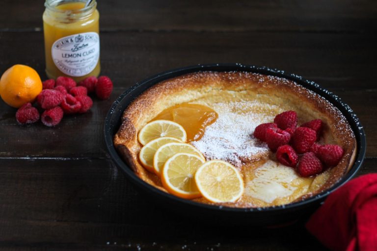 Lemon Raspberry Dutch Baby thekittchen