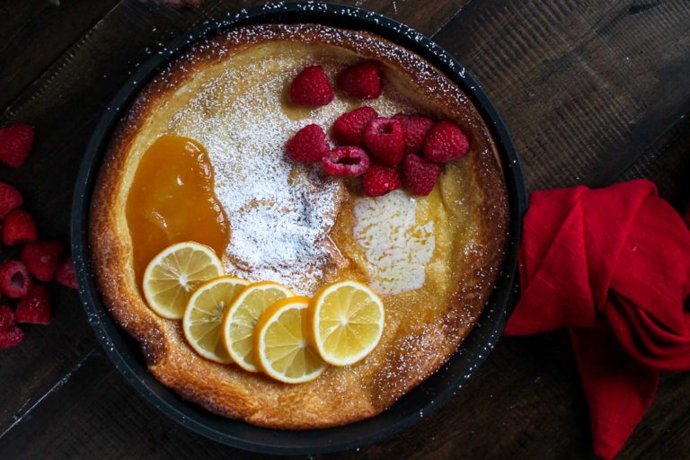 Lemon Raspberry Dutch Baby thekittchen